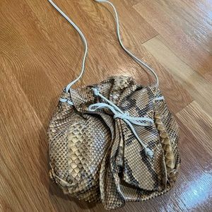 Carlos Falchi Snake Leather Crossbody - Yellow/Brown